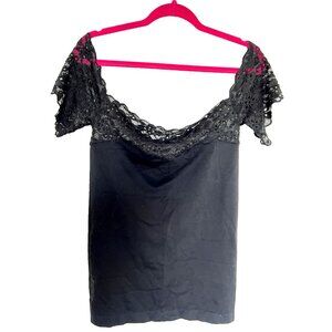 Lace Off Shoulder Top SoHo LADY Compression One Size Black Stretch Comfortable